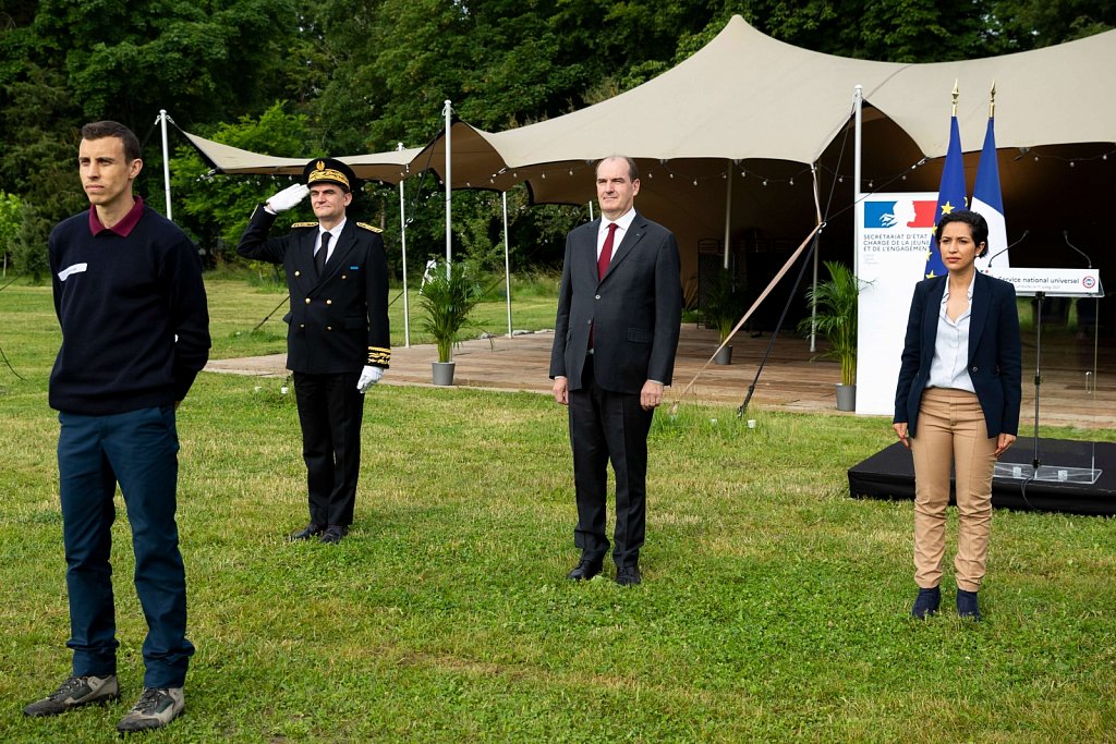 Déplacement SNU Service national universel de Monsieur Le Premier ministre, Jean Castex avec Madame Sarah EL HAIRY
Secrétaire d’Etat chargée de la Jeunesse et de l’Engagement auprès du ministre de l’Education nationale, de la Jeunesse et des Spo