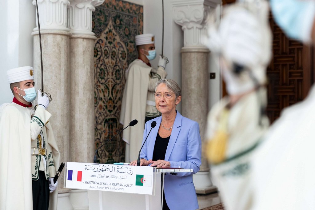 Déplacement officiel de Madame la Première ministre
en République algérienne démocratique et populaire.
Alger, lundi 10 octobre 2022.