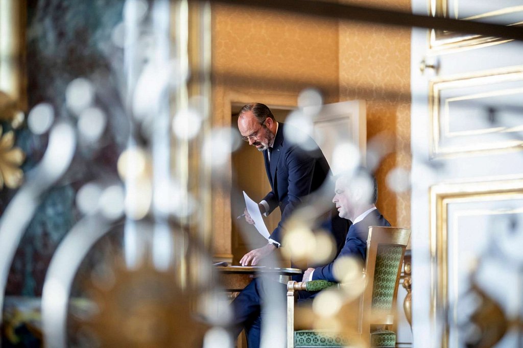 Conférence de Presse 2ème étape de déconfinement à l'hôtel de Matignon le Jeudi 28 mai 2020. Paris.