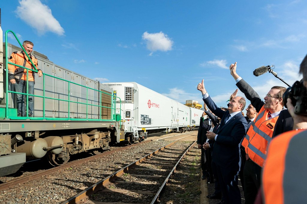 Déplacement de Monsieur le Premier ministre pour la Relance de la liaison ferroviaire Perpignan-Rungis. Prades / Le Boulou / Perpignan le Vendredi 22 octobre 2021.